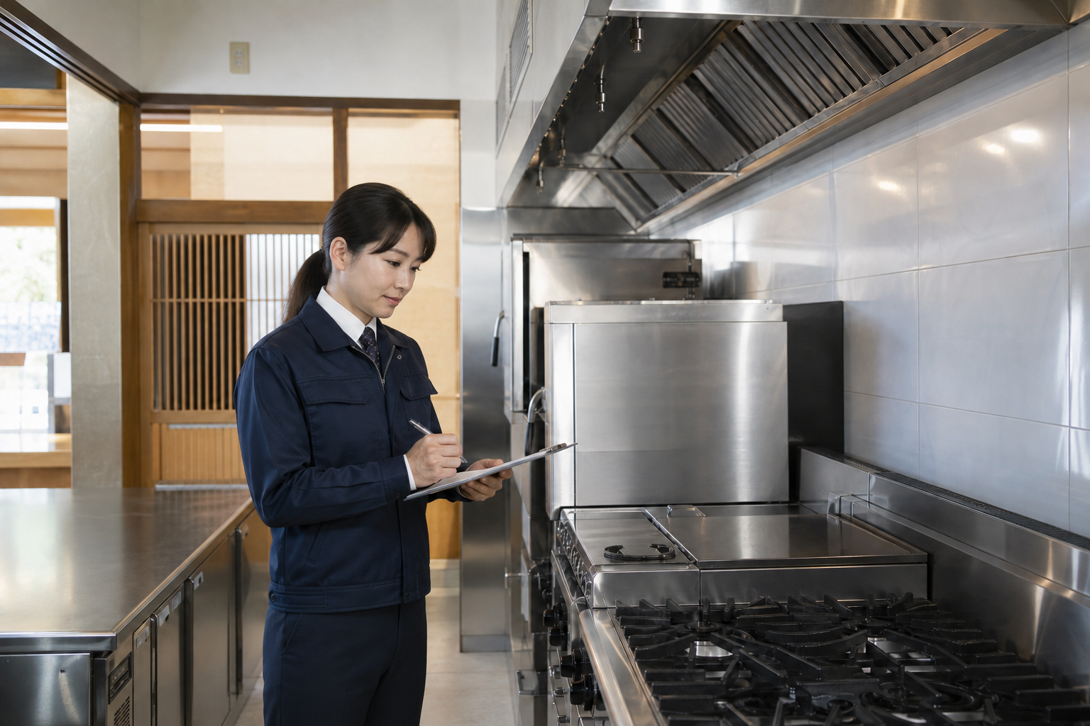 現地の状況と品物を丁寧に確認する担当者